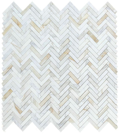Herringbone Calacatta Gold Honed 11.25 x 11.25