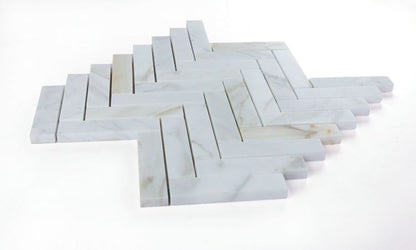Herringbone Calacatta Gold Honed 11.25 x 11.25