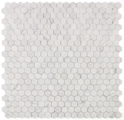 Hexagon Calacatta White Honed 2 x 2 11.75 x 12