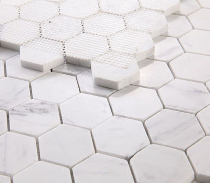 Hexagon Calacatta White Polished 2 x 2 11.75 x 12