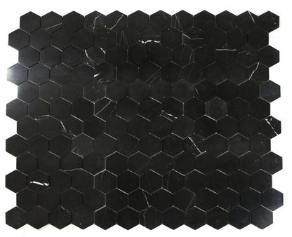 Hexagon Marquina Honed 3 x 3 10.25 x 11.75