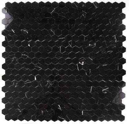 Hexagon Marquina Polished 2 x 2 11.75 x 11.75