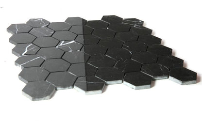 Hexagon Marquina Polished 2 x 2 11.75 x 11.75