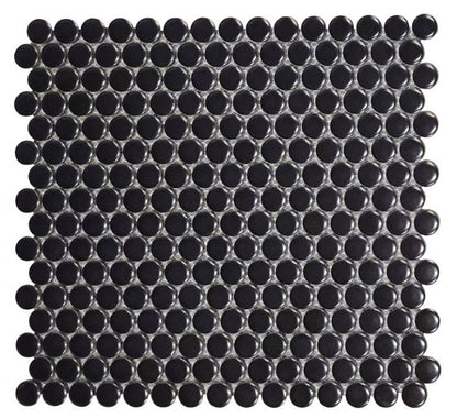 Penny Round Black Matte 11.5 x 12.25