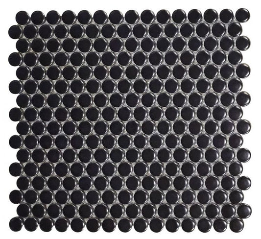 Penny Round Black Matte 11.5 x 12.25