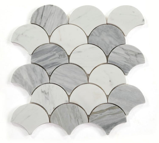 Dragon Scale Calacatta Grey 9.5 x 9.75