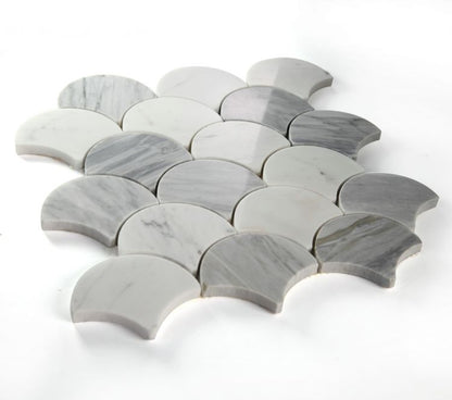 Dragon Scale Calacatta Grey 9.5 x 9.75