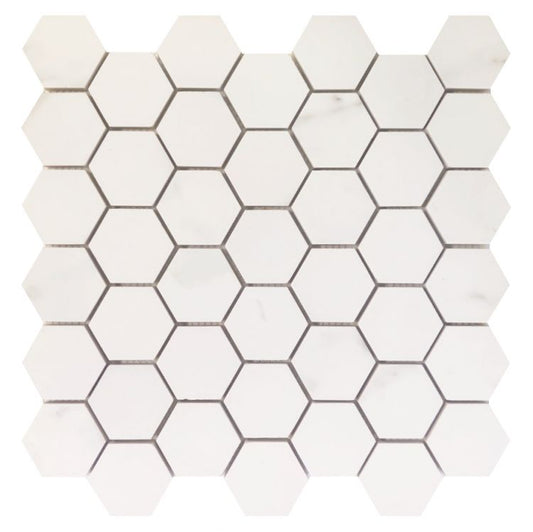 Trilogy Calacatta White Soft 2 x 2 Hexagon 12 x 12