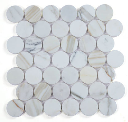 Penny Marble Large Calacatta Polished 2 x 2 11.75 x 12