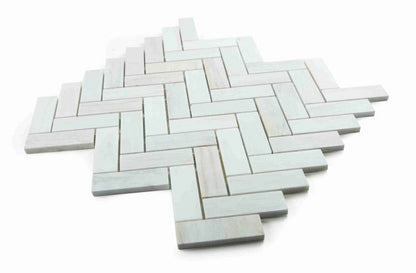 Herringbone Wooden White Honed 12 x 12.75