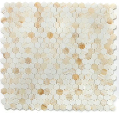 Hexagon Onyx Ivory Honed 2 x 2 11.75 x 12
