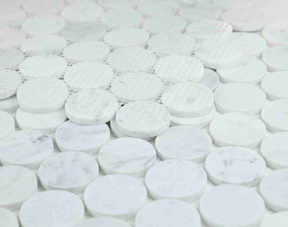 Penny Marble Large Carrara Honed 2 x 2 11.75 x 12