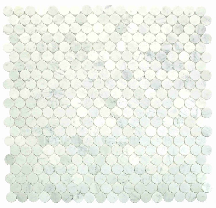 Penny Marble Large Carrara Honed 2 x 2 11.75 x 12