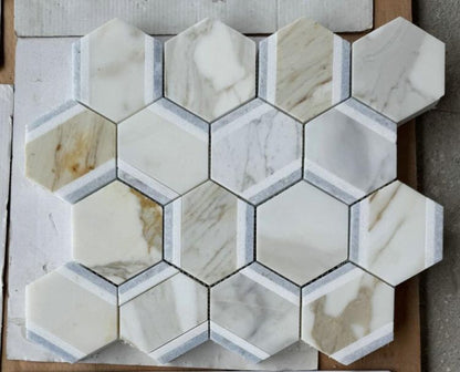 Hexagon Royal Calacatta Gold 12 x 13.75