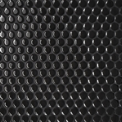 Le Café Black 3/4" Penny Round Matte Porcelain Mosaic