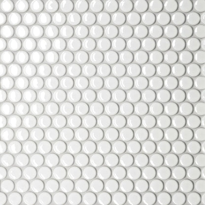 Le Café Black 3/4" Penny Round Matte Porcelain Mosaic