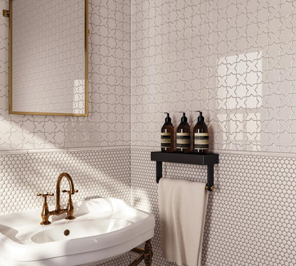 Le Café Black 3/4" Penny Round Matte Porcelain Mosaic